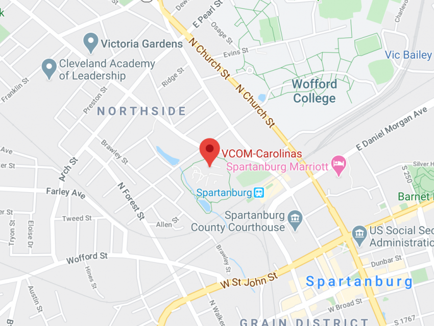 Image of a Google Map showing СƵ-Carolinas location.