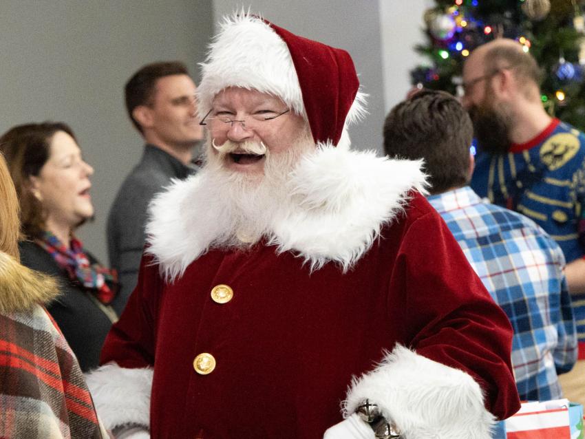 Santa Claus at the СƵ Louisiana Holiday Party